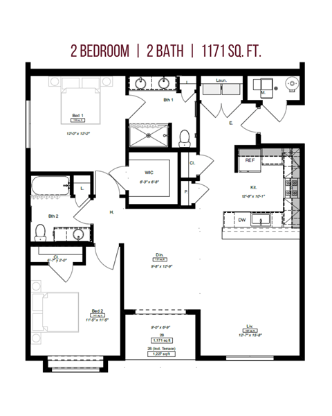 2b2b 1171 sq ft